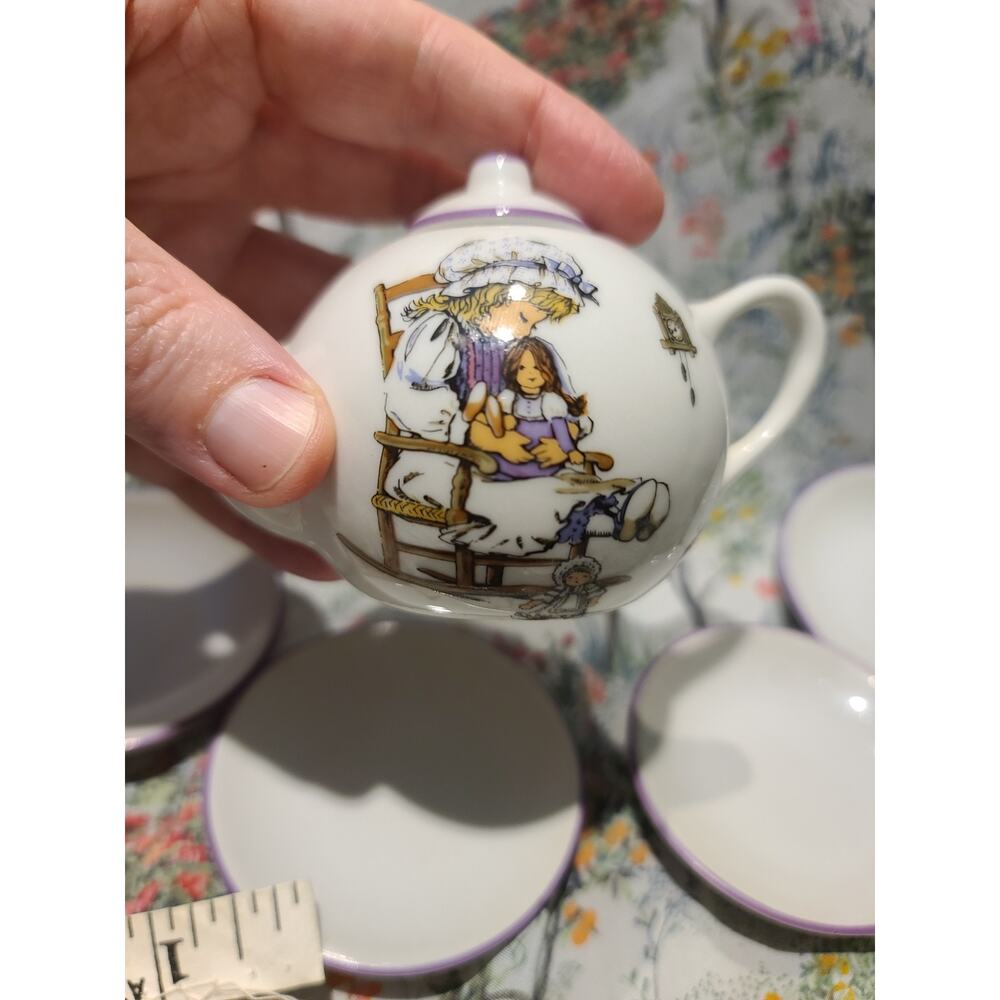 Vtg Lot Of 5 TCFC Holly Hobby Miniatures Tea Set Missing Some Pieces